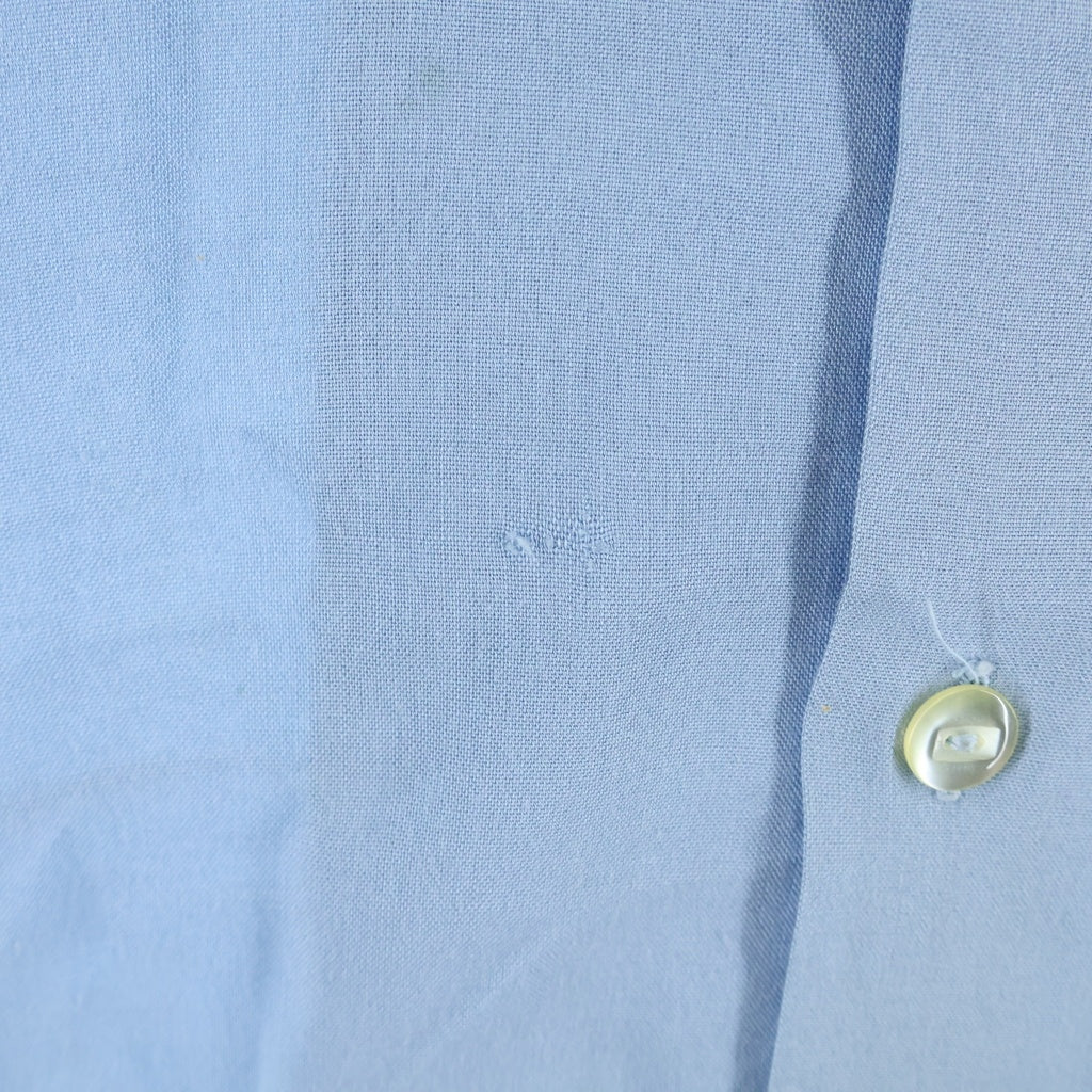 VINTAGE(ヴィンテージ) 60S SELKIRK RAYON GABARDINE L/S OPEN COLLAR SHIRT ヴィンテージ セルカーク レーヨンギャバジン フロント刺繍デザイン 長袖オープンカラー 開襟シャツ ブルー