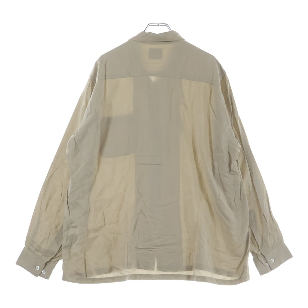 VINTAGE(ヴィンテージ) 60S VINTAGE PALM SPRINGS RAYON L/S OPEN COLLAR SHIRT ヴィンテージ レーヨン フロント刺繍 長袖オープンカラー 開襟シャツ ベージュ