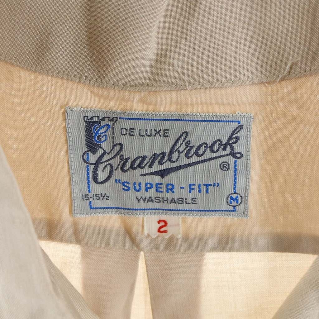 VINTAGE(ヴィンテージ) 50-60S CRANBROOK RAYON L/S OPEN COLLAR SHIRT ヴィンテージ レーヨン 長袖オープンカラー 開襟シャツ ベージュ