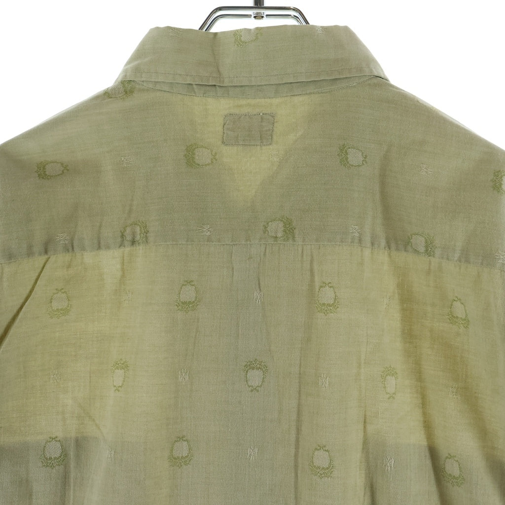 VINTAGE(ヴィンテージ) 50-60S VINTAGE POLACHECK'S MILWAUKEE COTTON L/S SHIRT ヴィンテージ 総柄刺繍 長袖コットンオープンカラー 開襟シャツ グリーン