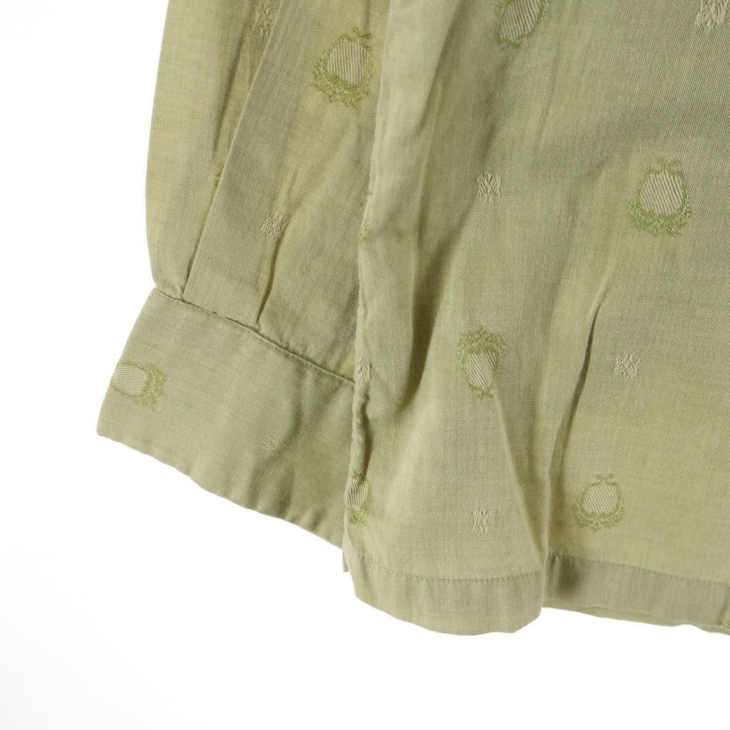 VINTAGE(ヴィンテージ) 50-60S VINTAGE POLACHECK'S MILWAUKEE COTTON L/S SHIRT ヴィンテージ 総柄刺繍 長袖コットンオープンカラー 開襟シャツ グリーン