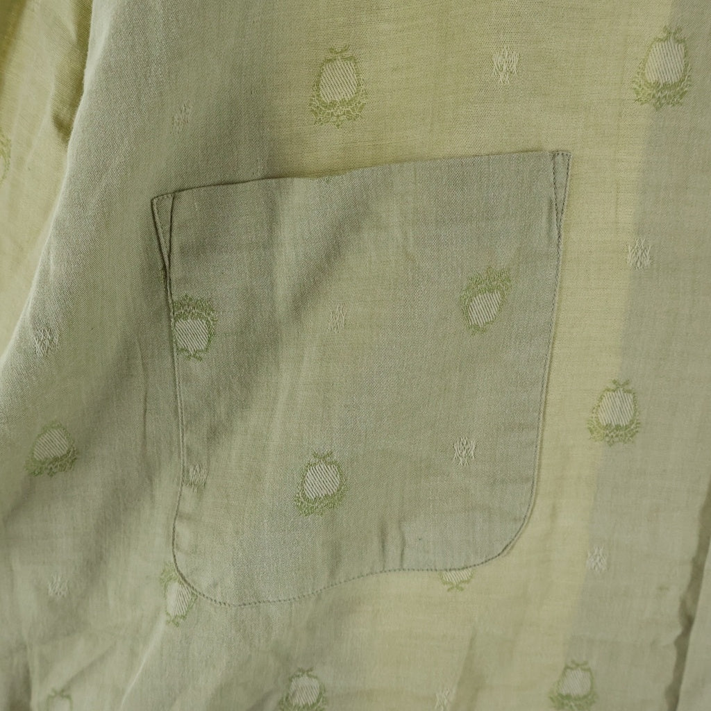 VINTAGE(ヴィンテージ) 50-60S VINTAGE POLACHECK'S MILWAUKEE COTTON L/S SHIRT ヴィンテージ 総柄刺繍 長袖コットンオープンカラー 開襟シャツ グリーン