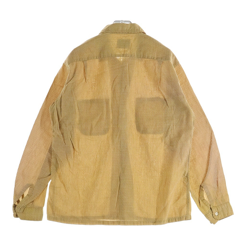 VINTAGE(ヴィンテージ) 60S VINTAGE PENNY'S TOWNCRAFT L/S OPEN COLLAR SHIRT ヴィンテージ ぺニーズ タウンクラフト 舟タグ チェック柄 長袖オープンカラー 開襟シャツ オレンジ
