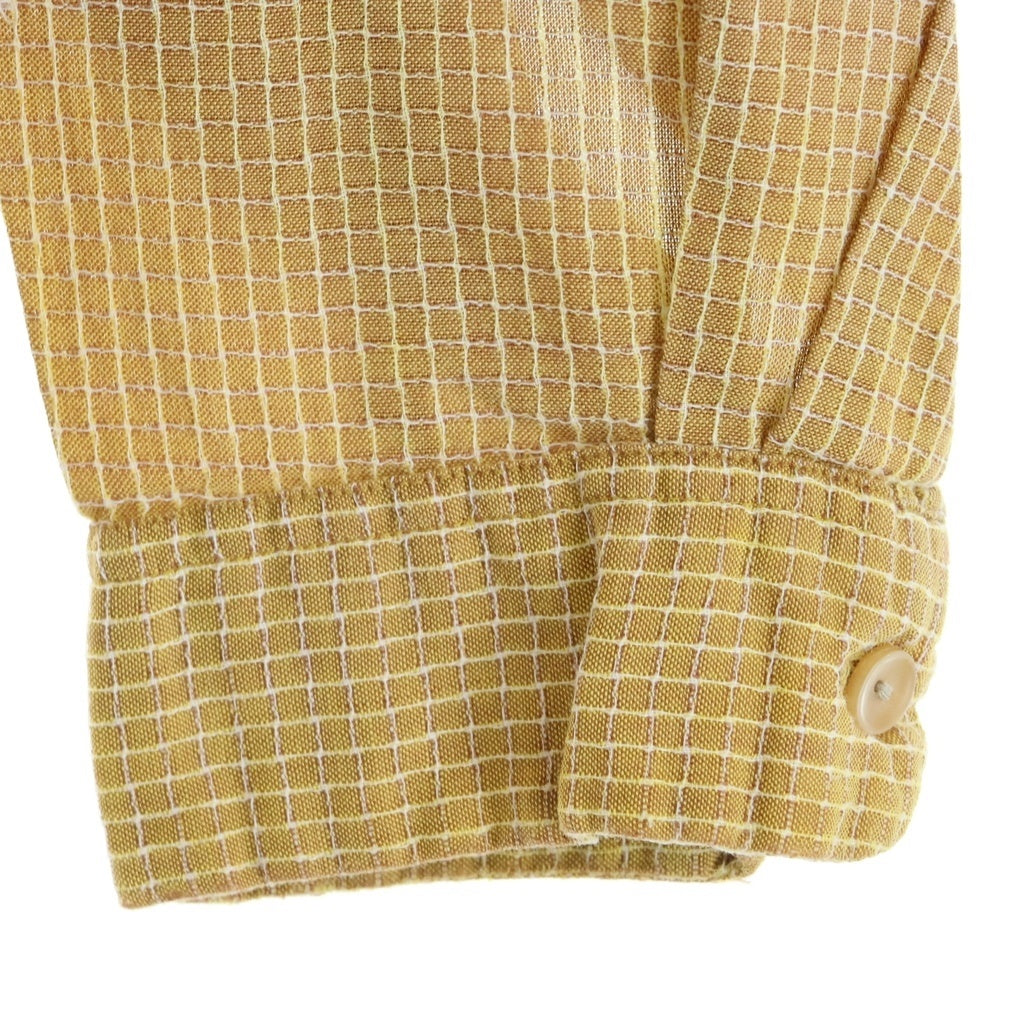 VINTAGE(ヴィンテージ) 60S VINTAGE PENNY'S TOWNCRAFT L/S OPEN COLLAR SHIRT ヴィンテージ ぺニーズ タウンクラフト 舟タグ チェック柄 長袖オープンカラー 開襟シャツ オレンジ