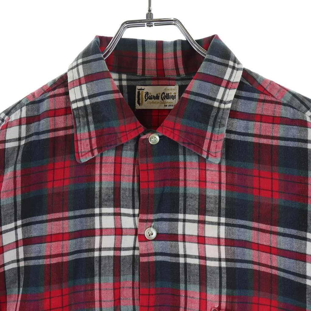 VINTAGE(ヴィンテージ) 60S VINTAGE BIANDI CELLINI L/S SHIRT ヴィンテージ チェック柄 長袖コットンシャツ レッド/グレー