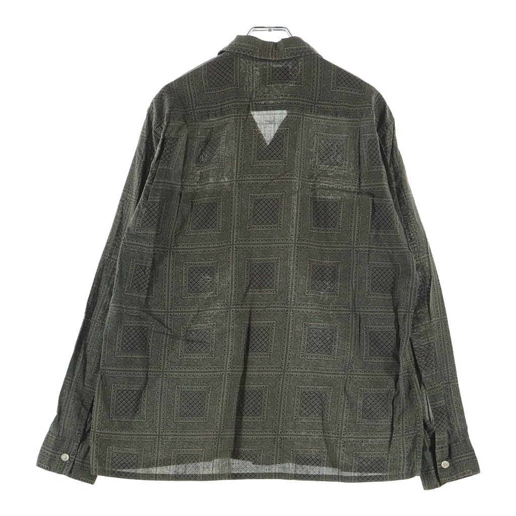 VINTAGE(ヴィンテージ) 60S VINTAGE VAN HEUSEN L/S COTTON OPEN COLLAR SHIRT ヴィンテージ ヴァンヒューゼン 総柄 長袖コットンオープンカラー 開襟シャツ グリーン