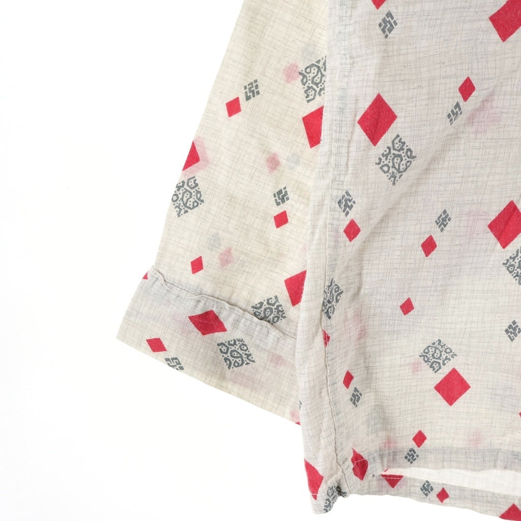 VINTAGE(ヴィンテージ) 60S VINTAGE KERRY BY RICE-STIX L/S PAJAMA SHIRT ヴィンテージ 総柄 長袖コットンパジャマシャツ ホワイト/レッド
