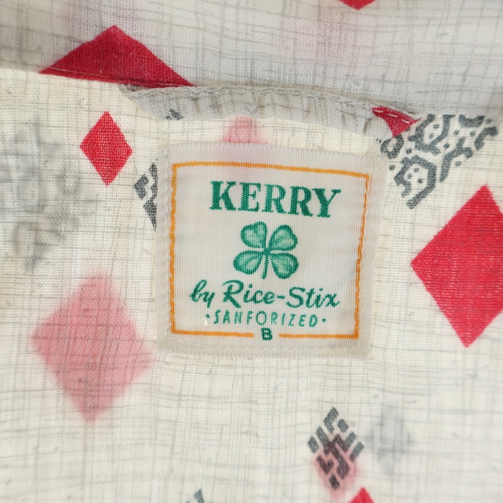 VINTAGE(ヴィンテージ) 60S VINTAGE KERRY BY RICE-STIX L/S PAJAMA SHIRT ヴィンテージ 総柄 長袖コットンパジャマシャツ ホワイト/レッド
