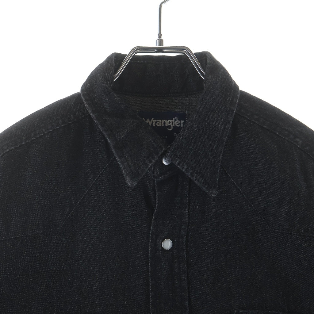 Wrangler(ラングラー) 80S VINTAGE 70127BK ヴィンテージ USA製 先染め 長袖デニムウェスタンシャツ ブラック