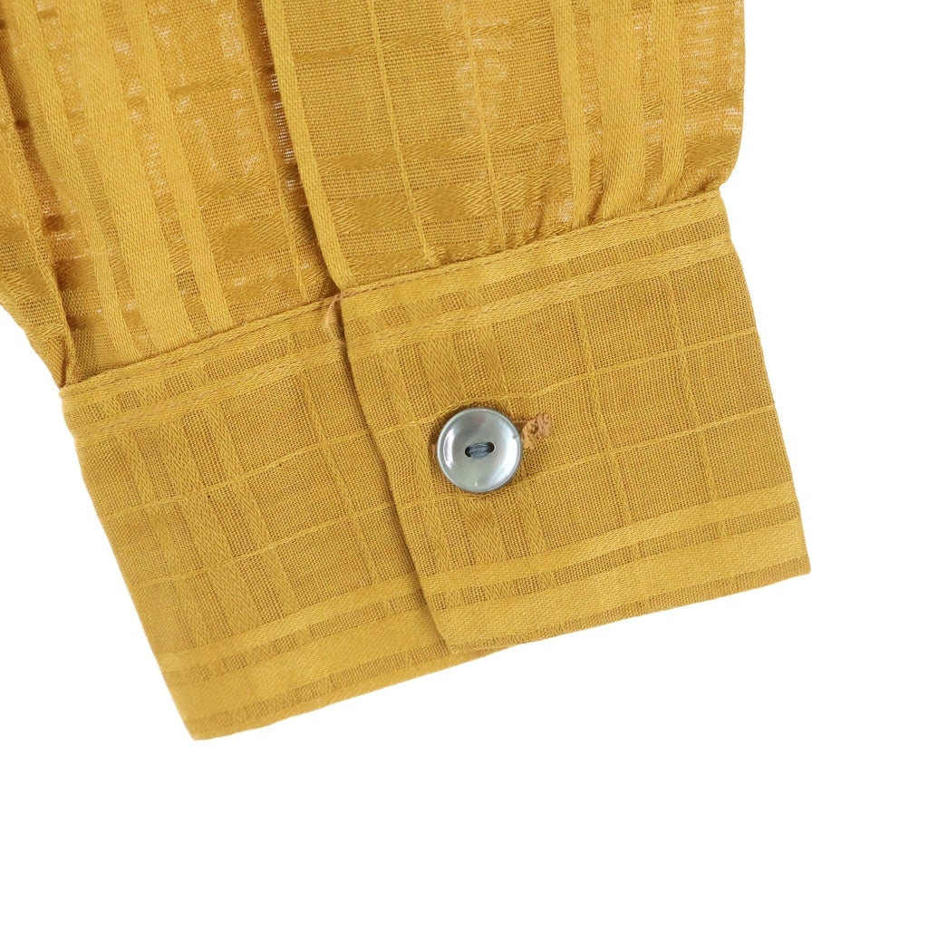 VINTAGE(ヴィンテージ) 60S VINTAGE JAYSON L/S COTTON OPEN COLLAR SHIRT ヴィンテージ ジェイソン チェック刺繍 USA製 長袖コットンオープンカラー 開襟シャツ イエロー