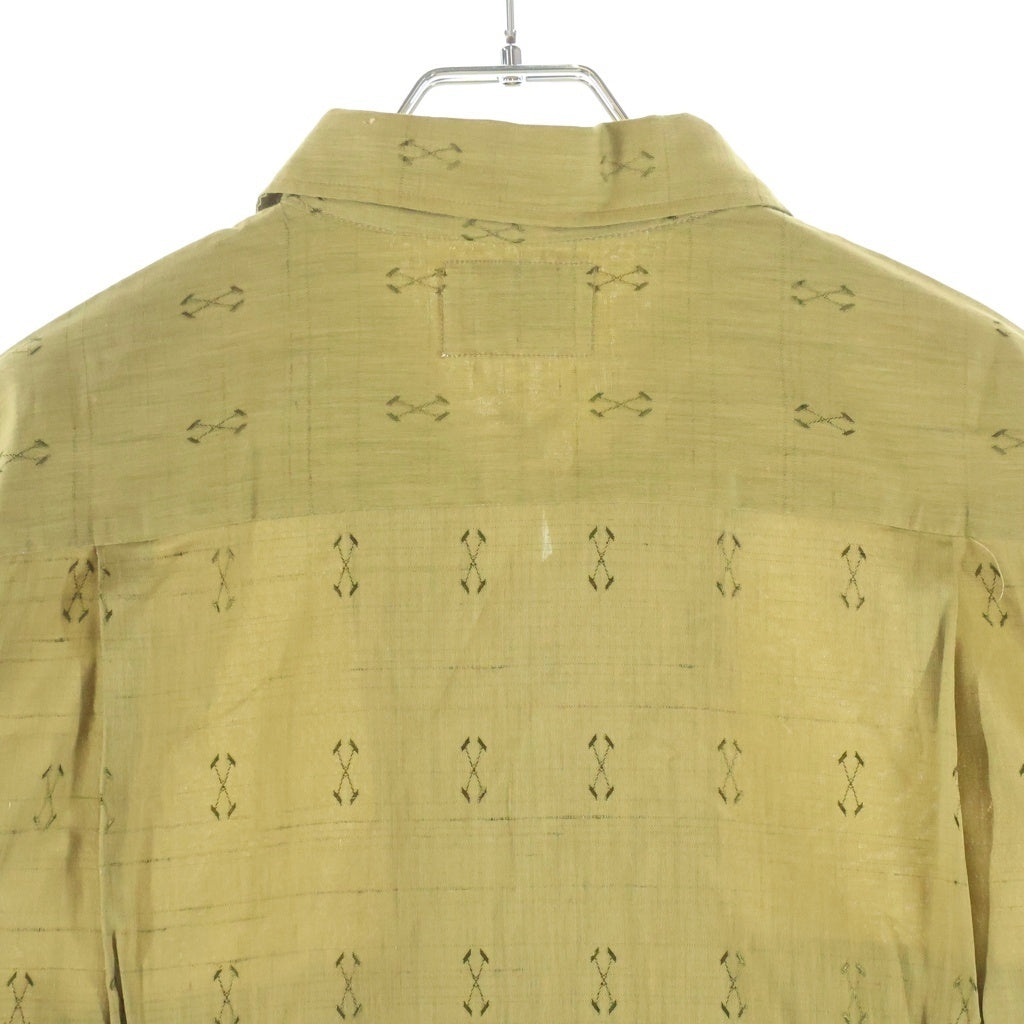 VINTAGE(ヴィンテージ) 60S VINTAGE GOLDEN YORKE L/S OPEN COLLAR SHIRT ヴィンテージ 総柄 長袖コットンオープンカラー 開襟シャツ カーキ