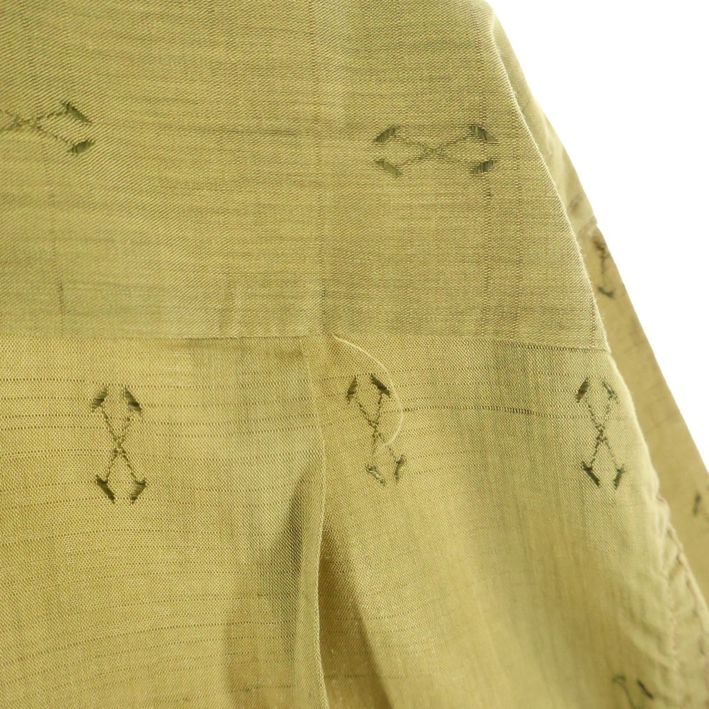 VINTAGE(ヴィンテージ) 60S VINTAGE GOLDEN YORKE L/S OPEN COLLAR SHIRT ヴィンテージ 総柄 長袖コットンオープンカラー 開襟シャツ カーキ