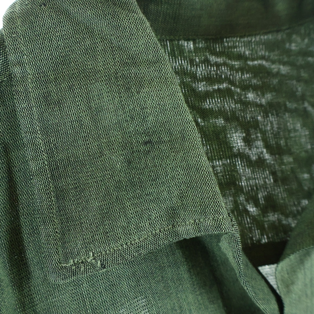 VINTAGE(ヴィンテージ) 60S VINTAGE L/S OPEN COLLAR SHIRT ヴィンテージ ポケットデザイン リネン 長袖オープンカラー 開襟シャツ グリーン