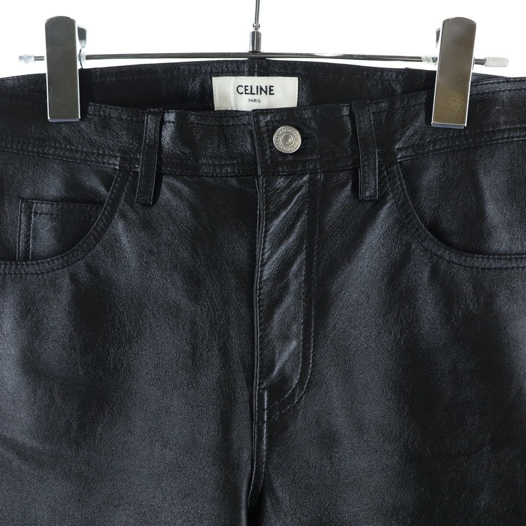 CELINE(セリーヌ) 19SS LAMBSKIN LEATHER SKINNY PANTS ラムスキン レザースキニーパンツ ブラック 2G022276D