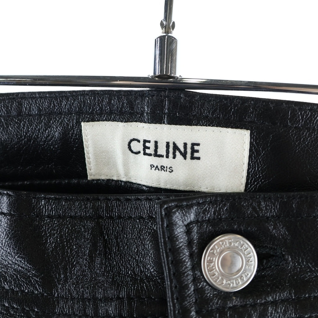 CELINE(セリーヌ) 19SS LAMBSKIN LEATHER SKINNY PANTS ラムスキン レザースキニーパンツ ブラック 2G022276D