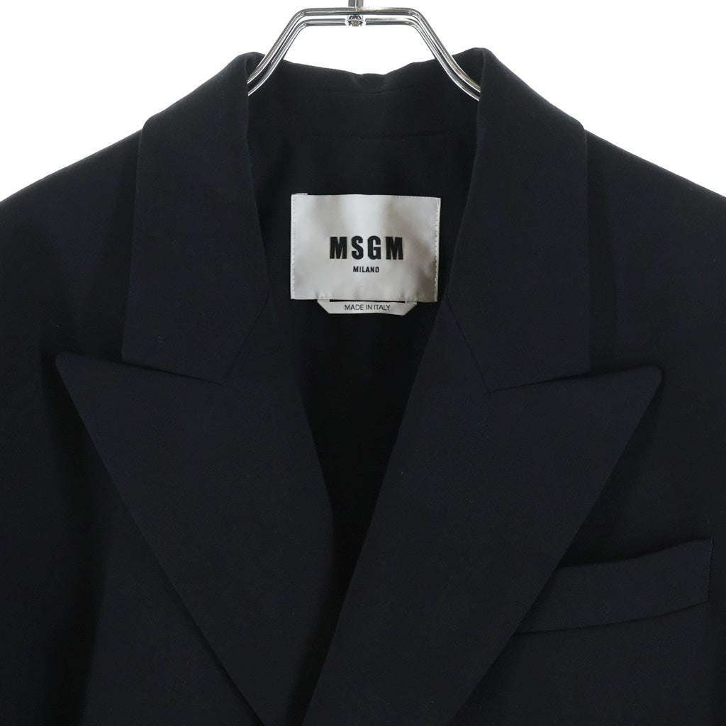 MSGM(エムエスジーエム) 24SS フローラルプリント ダブルブレストジャケット ブラック 3641MDG26X