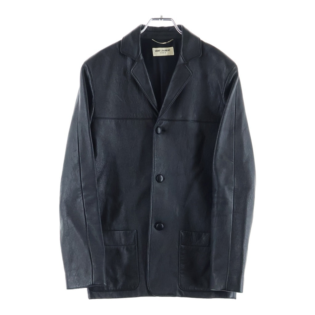 SAINT LAURENT PARIS(サンローランパリ) 3B ステンカラー ラムレザージャケット ブラック 389371 Y5KQ1