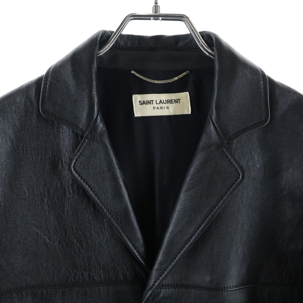 SAINT LAURENT PARIS(サンローランパリ) 3B ステンカラー ラムレザージャケット ブラック 389371 Y5KQ1