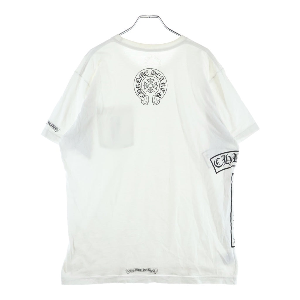 CHROME HEARTS(クロムハーツ) CH TEE サイドTバー スクロールロゴ クルーネック半袖ポケットTシャツ カットソー ホワイト