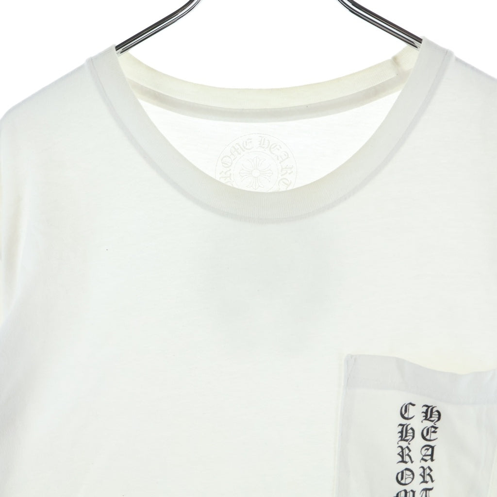 CHROME HEARTS(クロムハーツ) CH TEE サイドTバー スクロールロゴ クルーネック半袖ポケットTシャツ カットソー ホワイト