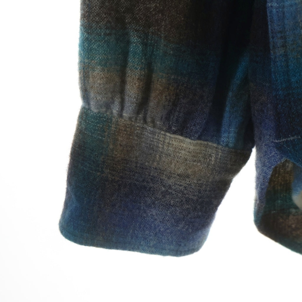 PENDLETON(ペンドルトン) 70S VINTAGE HIGH GRADE WESTERN WEAR L/S OMBRE CHECK WESTERN SHIRT ヴィンテージ USA製 オンブレチェック柄 長袖ウールウェスタンシャツ ブルー/グレー