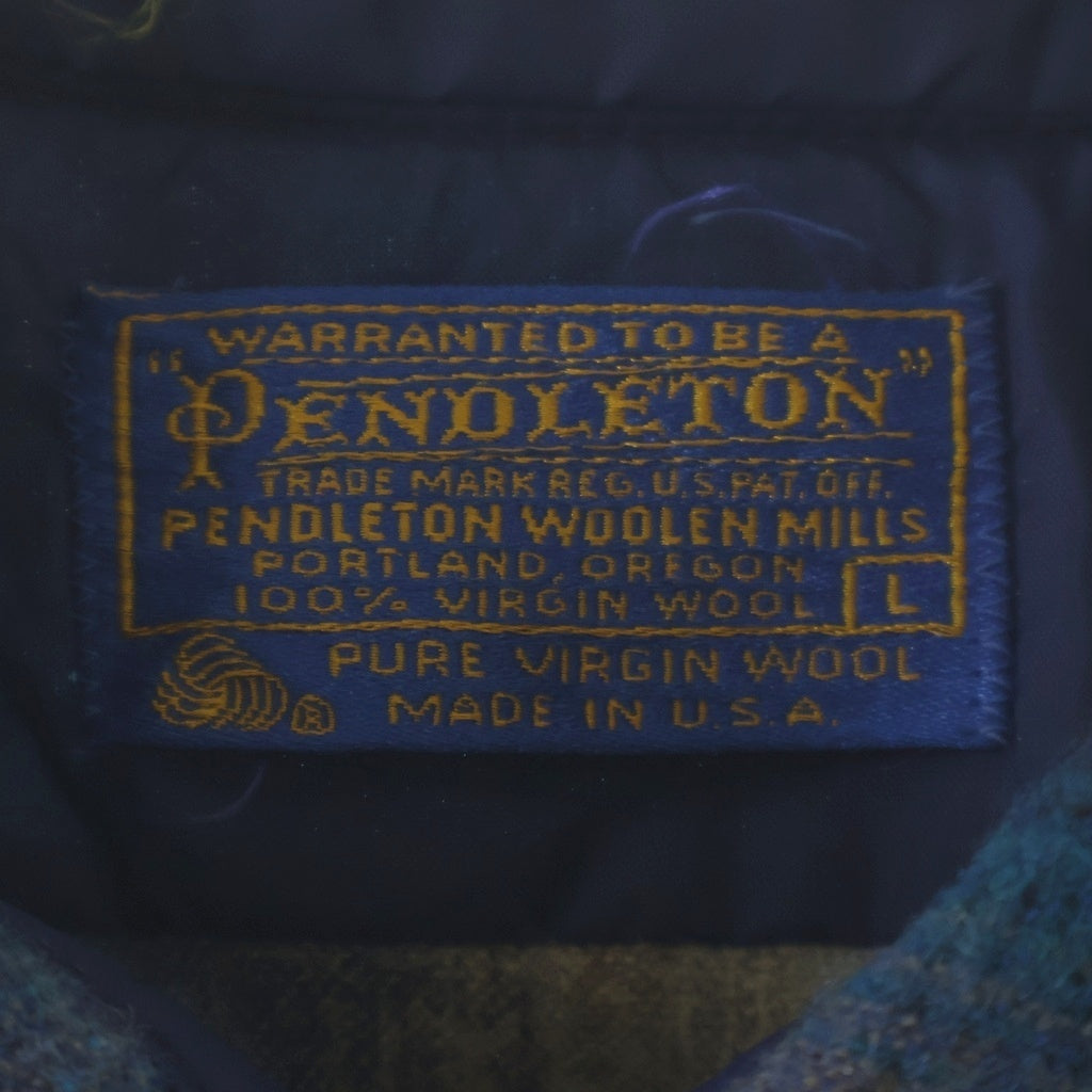 PENDLETON(ペンドルトン) 70S VINTAGE HIGH GRADE WESTERN WEAR L/S OMBRE CHECK WESTERN SHIRT ヴィンテージ USA製 オンブレチェック柄 長袖ウールウェスタンシャツ ブルー/グレー