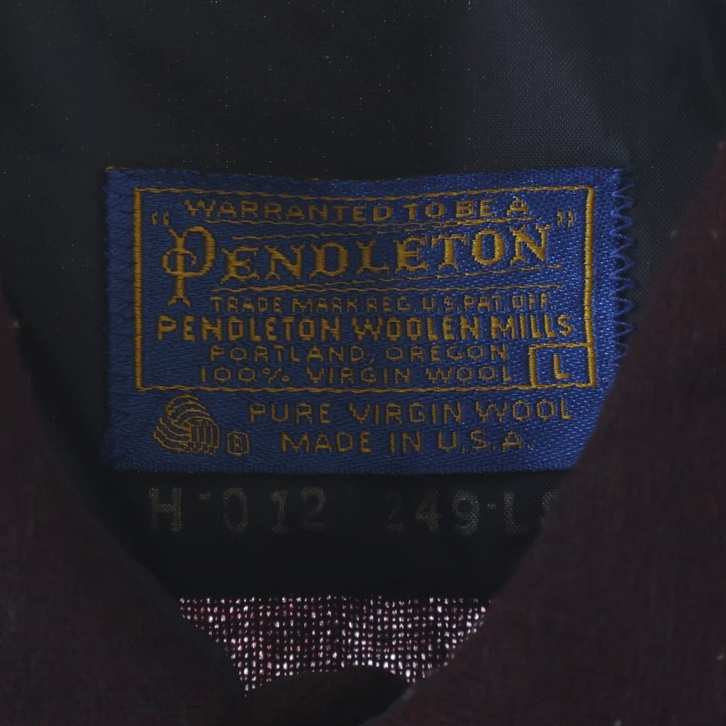PENDLETON(ペンドルトン) 70S VINTAGE OUTDOORS MAN L/S WOOL OMBRE CHECK SHIRT ヴィンテージ USA製 オンブレチェック柄 長袖ウールシャツ レッド
