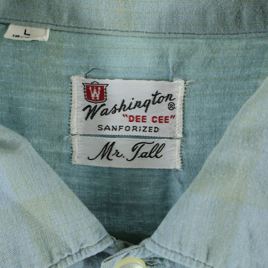 VINTAGE(ヴィンテージ) 60S VINTAGE WASHINGTON DEE CEE S/S OMBRE CHECK SHIRT ヴィンテージ USA製 半袖オンブレチェックシャツ ブルー
