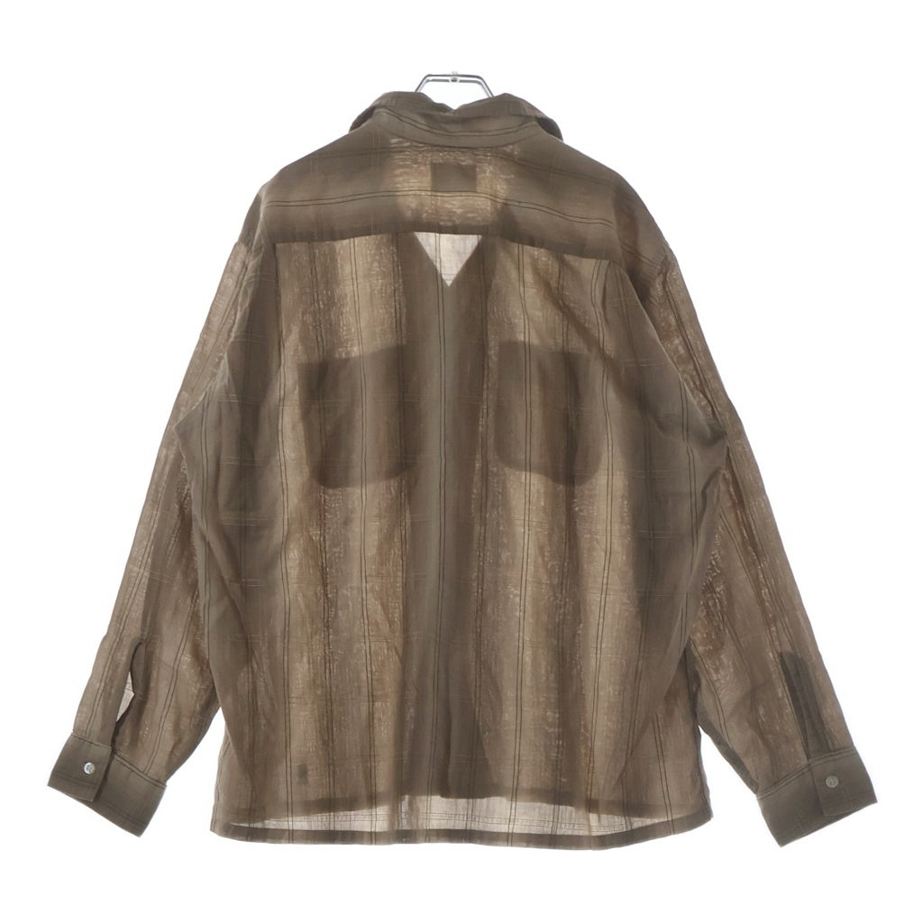 VINTAGE(ヴィンテージ) 60S VINTAGE VAN HEUSEN L/S CHECK OPEN COLLAR SHIRT ヴィンテージ ヴァンフューゼン チェック柄 長袖オープンカラー 開襟シャツ ブラウン