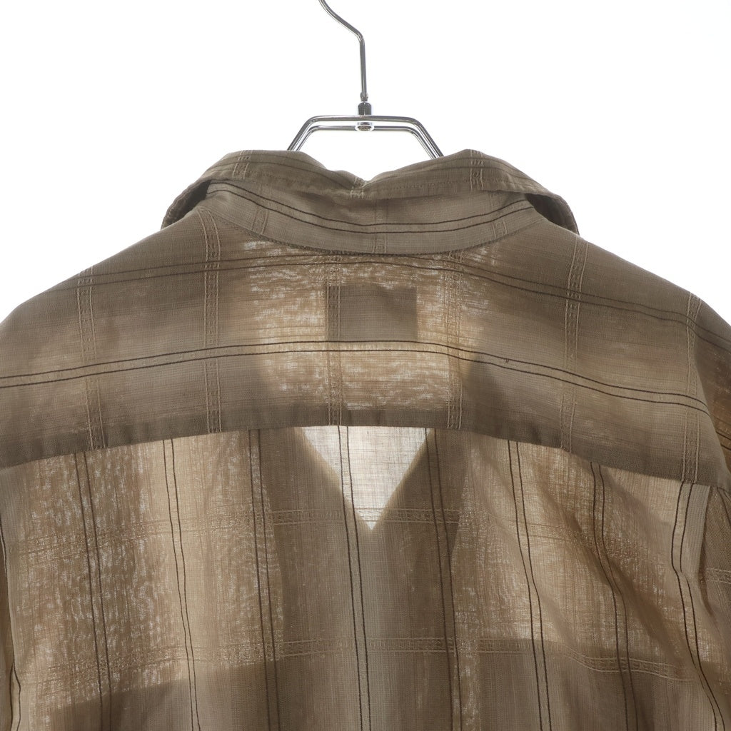 VINTAGE(ヴィンテージ) 60S VINTAGE VAN HEUSEN L/S CHECK OPEN COLLAR SHIRT ヴィンテージ ヴァンフューゼン チェック柄 長袖オープンカラー 開襟シャツ ブラウン