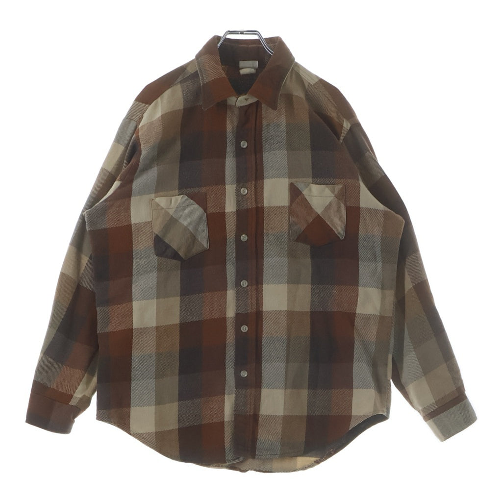 VINTAGE(ヴィンテージ) 70S VINTAGE MONTGOMERY WARD L/S FLANNEL SHIRT ヴィンテージ モンゴメリーワード チェック柄 長袖フランネルシャツ ブラウン