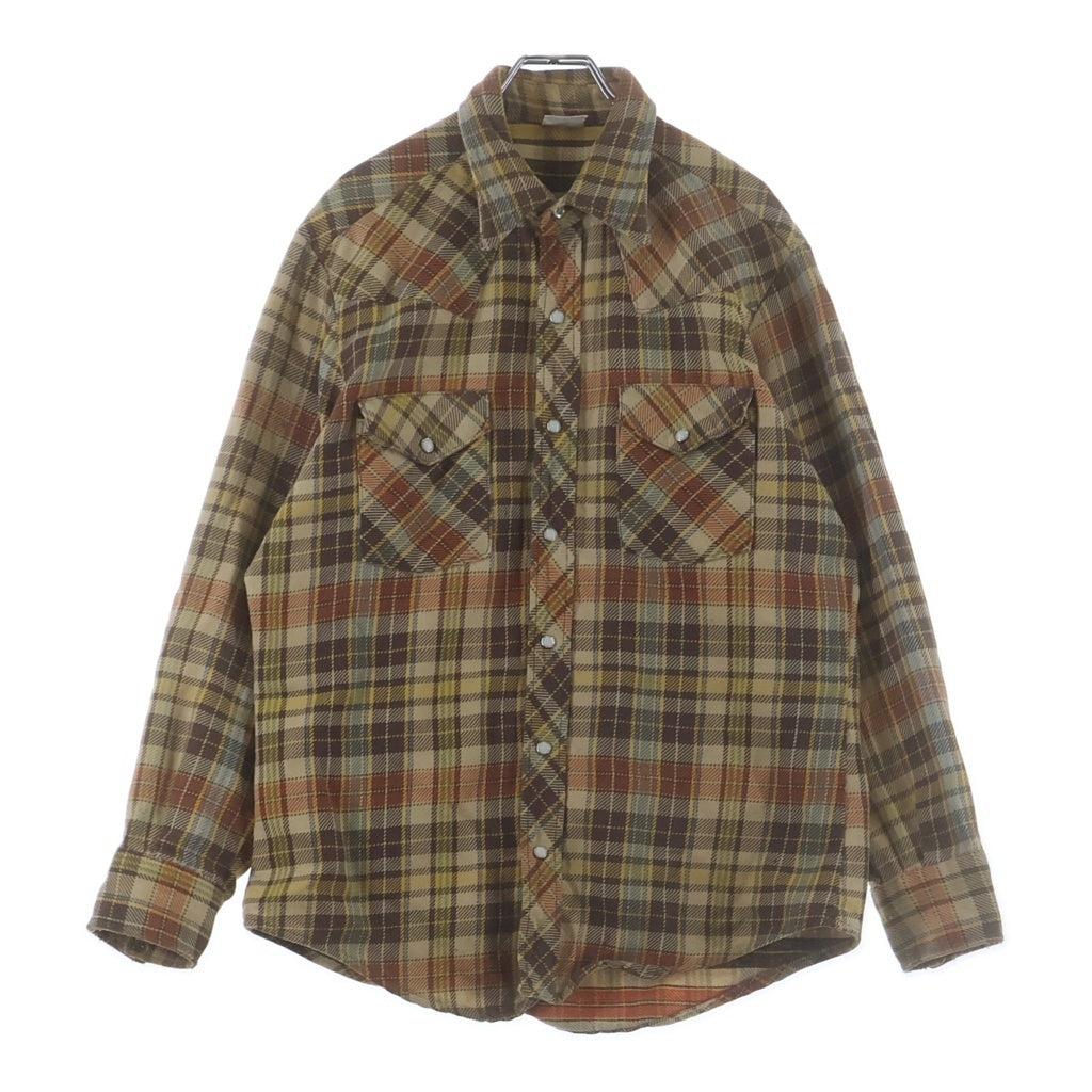 VINTAGE(ヴィンテージ) 70S VINTAGE BIG MAC JC PENNY L/S FLANNEL WESTERN SHIRT ヴィンテージ ビックマック JCペニー チェック柄 長袖フランネル ウェスタンシャツ ブラウン