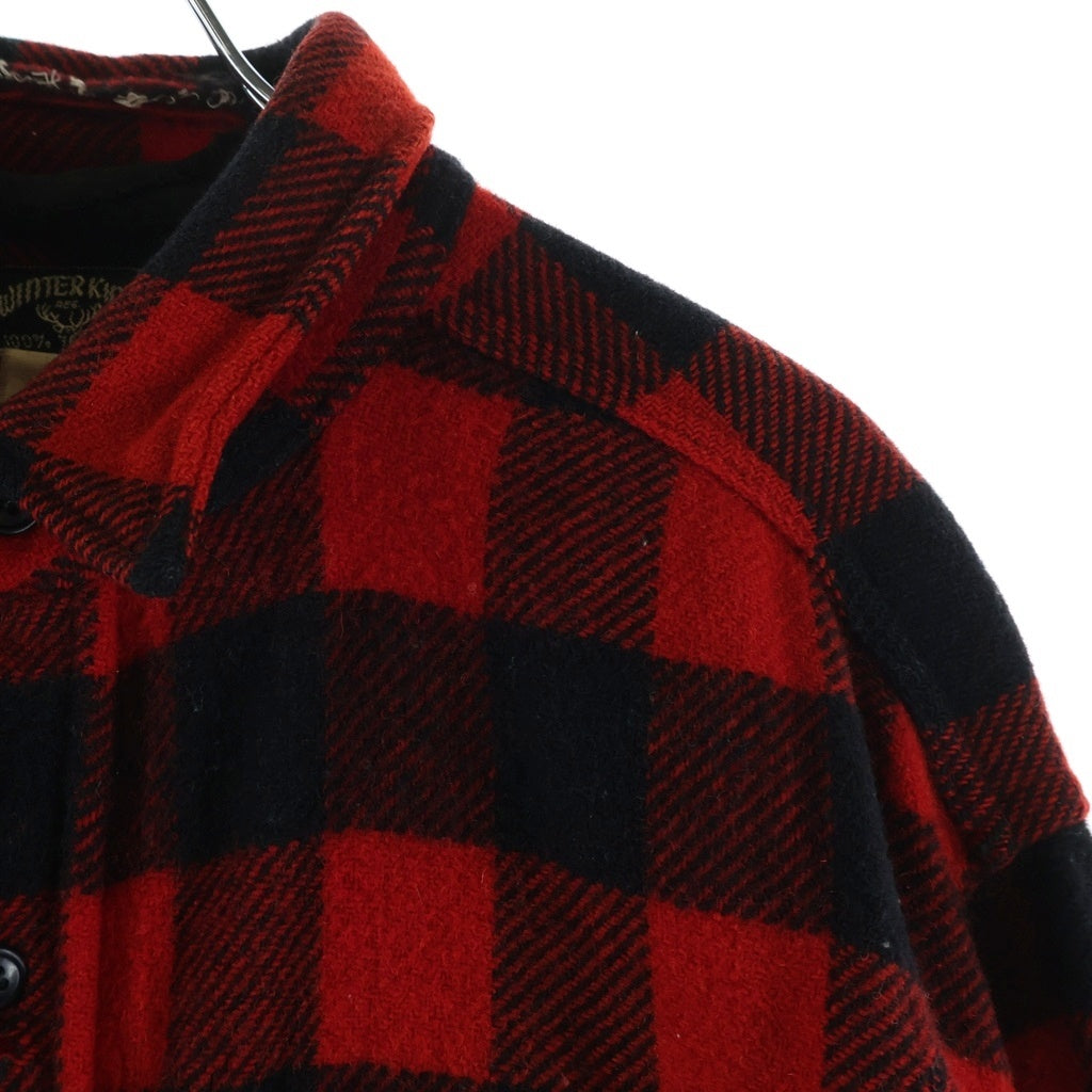 VINTAGE(ヴィンテージ) 50S VINTAGE WINTER KING L/S CHECK WOOL SHIRT ヴィンテージ ウィンターキング マチ付き チェック柄 長袖ウールシャツ レッド/ブラック
