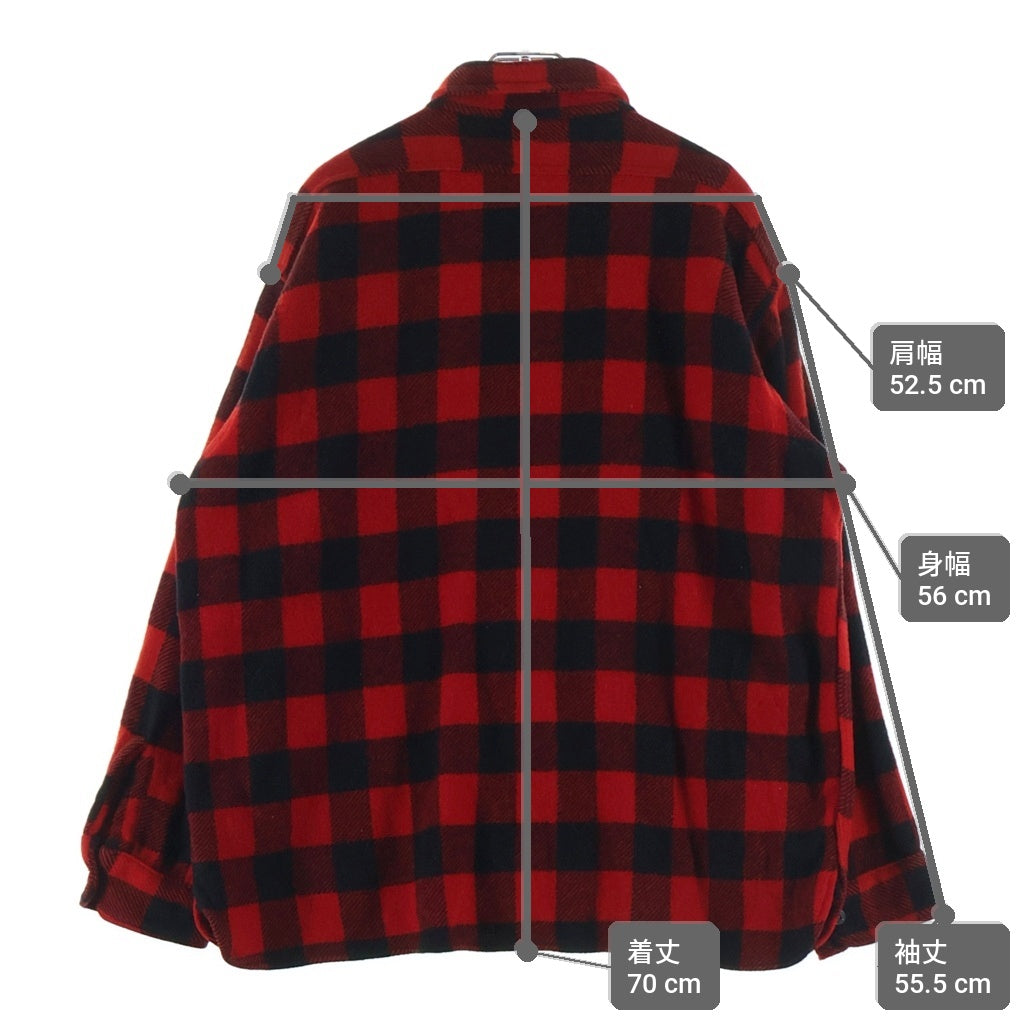 VINTAGE(ヴィンテージ) 50S VINTAGE WINTER KING L/S CHECK WOOL SHIRT ヴィンテージ ウィンターキング マチ付き チェック柄 長袖ウールシャツ レッド/ブラック