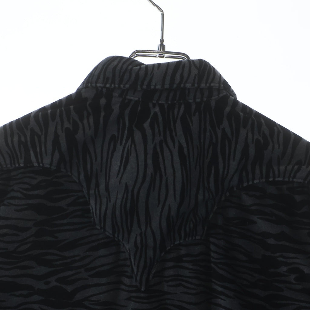 VINTAGE(ヴィンテージ) 60-70S VINTAGE ROCK MOUNT L/S WESTERN SHIRT ヴィンテージ ロックマウント USA製 ベロア 長袖ウェスタンシャツ グレー/ブラック