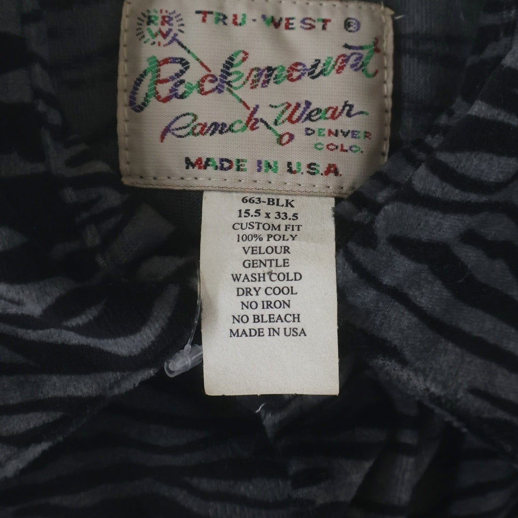 VINTAGE(ヴィンテージ) 60-70S VINTAGE ROCK MOUNT L/S WESTERN SHIRT ヴィンテージ ロックマウント USA製 ベロア 長袖ウェスタンシャツ グレー/ブラック