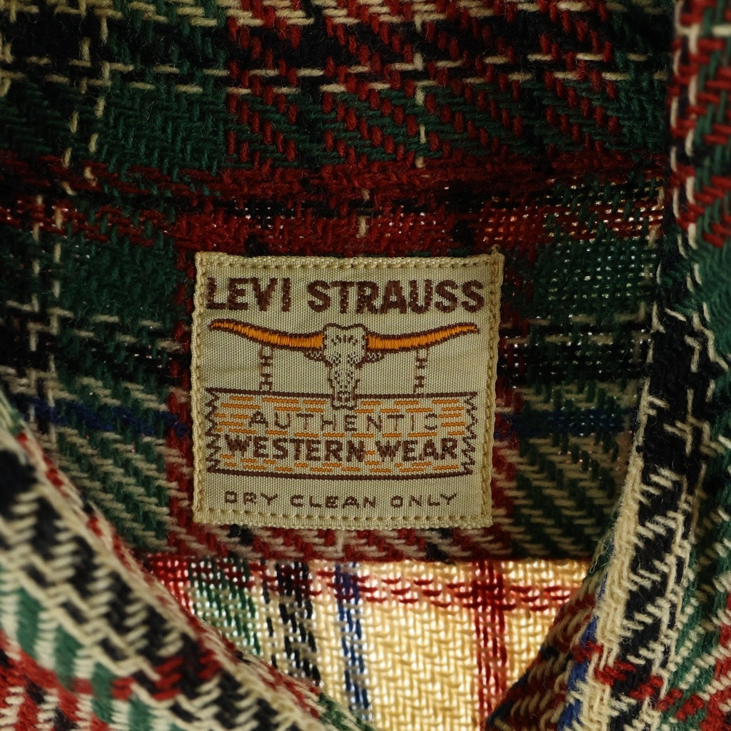 Levi's(リーバイス) 40S VINTAGE WESTERN WEAR L/S ヴィンテージ ロングホーンタグ チェック柄 長袖シャツ レッド/グリーン/ベージュ
