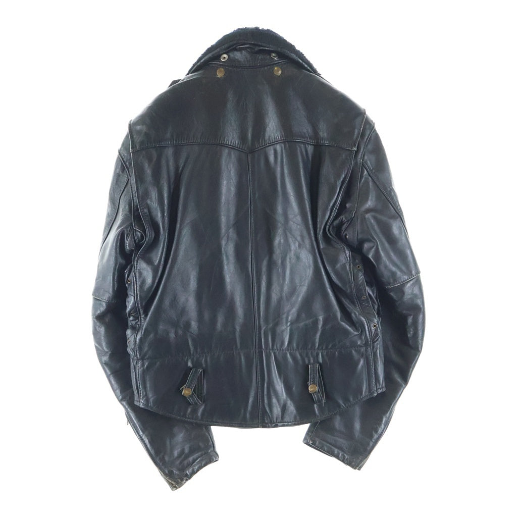 VINTAGE(ヴィンテージ) 60S VINTAGE BATES DOUBLE RIDERS JACKET ヴィンテージ ベイツ 襟ボア TALONジップ 裏地ロゴ総柄 レザー ダブルライダースジャケット ブラック