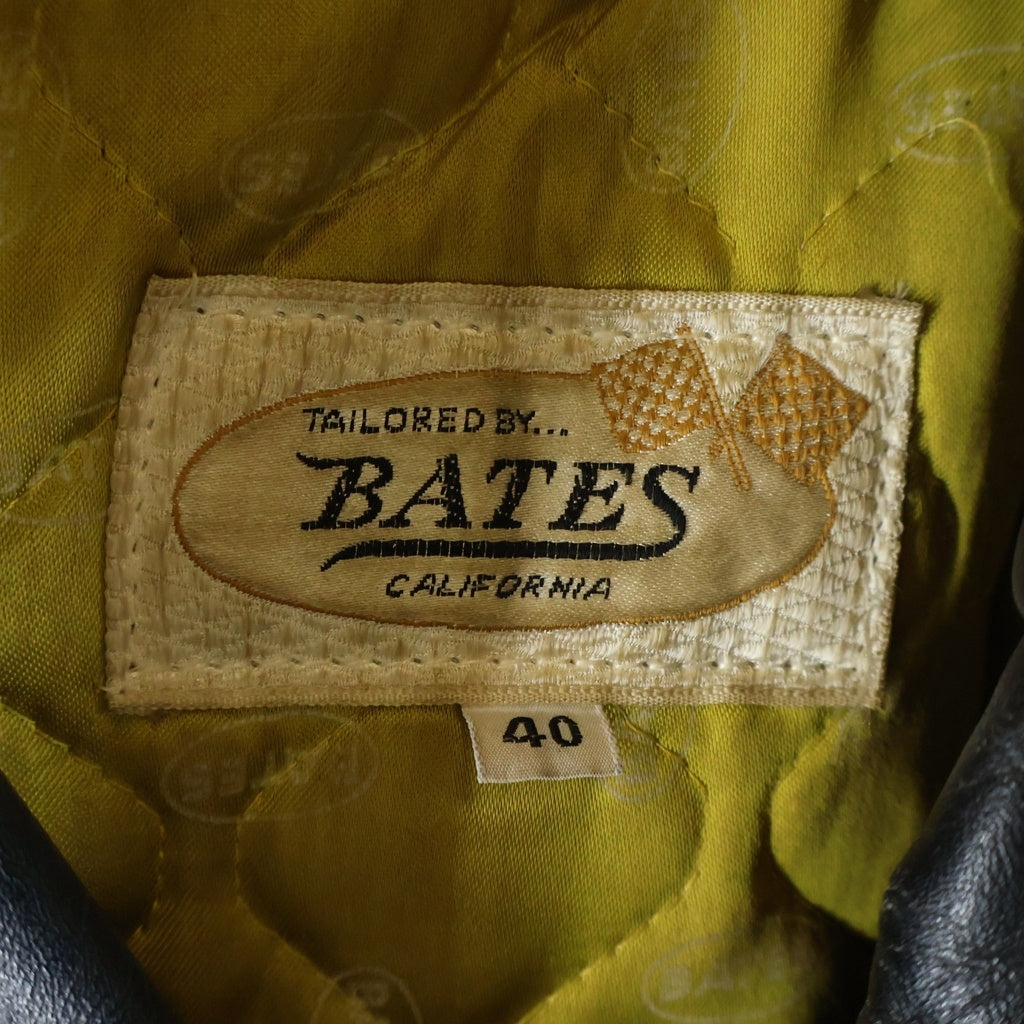 VINTAGE(ヴィンテージ) 60S VINTAGE BATES DOUBLE RIDERS JACKET ヴィンテージ ベイツ 襟ボア TALONジップ 裏地ロゴ総柄 レザー ダブルライダースジャケット ブラック