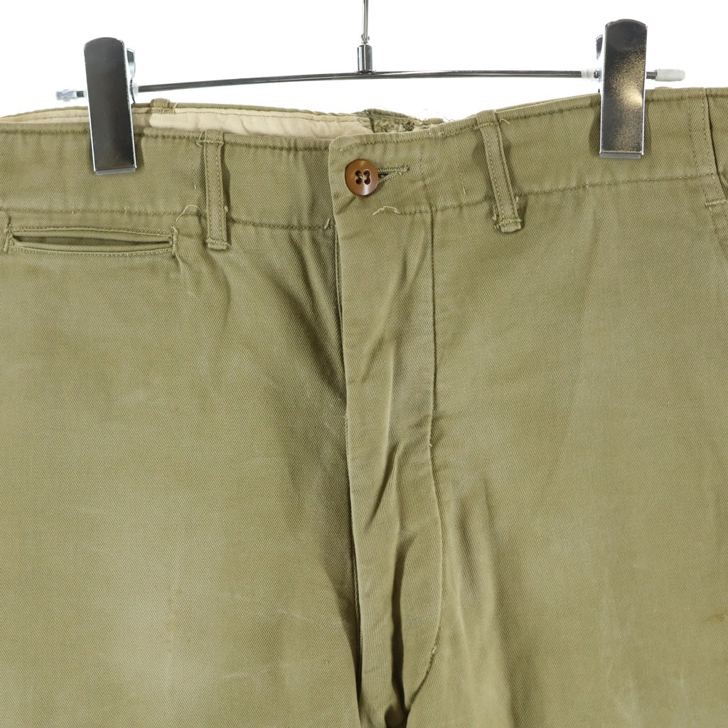 VINTAGE(ヴィンテージ) 40S M-41 U.S.ARMY WOOL-LINED CHINO TROUSERS ヴィンテージ ユーエスアーミー 米国陸軍 ウールライナー付 尿素ボタン ボタンフライ チノパンツ ベージュ
