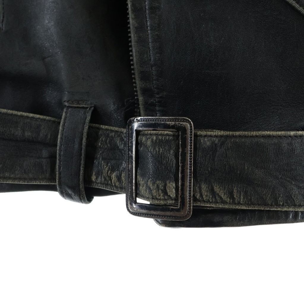 VINTAGE(ヴィンテージ) 40-50S HERCULES HORSE HIDE RIDERS JACKET ヴィンテージ ヘラクレス 裏地ウールチェック Dポケット ホースハイド ダブルライダースジャケット ブラック