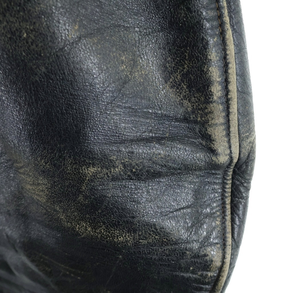 VINTAGE(ヴィンテージ) 40-50S HERCULES HORSE HIDE RIDERS JACKET ヴィンテージ ヘラクレス 裏地ウールチェック Dポケット ホースハイド ダブルライダースジャケット ブラック