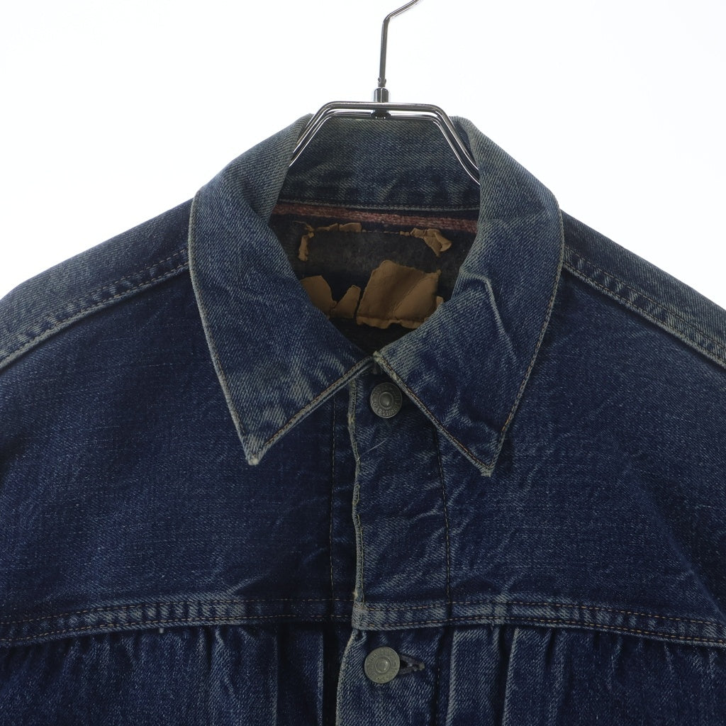 Levi's(リーバイス) 50-60S VINTAGE 517XX ヴィンテージ セカンド ボタン裏刻印なし ハギ付 裏地ブランケット USA製 両面タブ BIGE デニムトラッカージャケット インディゴ