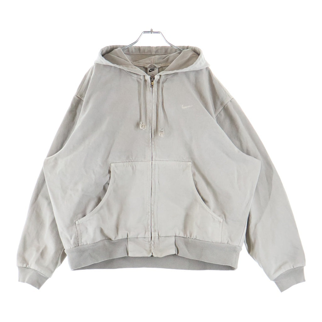 NIKE(ナイキ) LIFE UL DYE FULLZIP JACKET コットンキャンバス地 ジップアップフーデッドジャケット グレー FZ6576-014