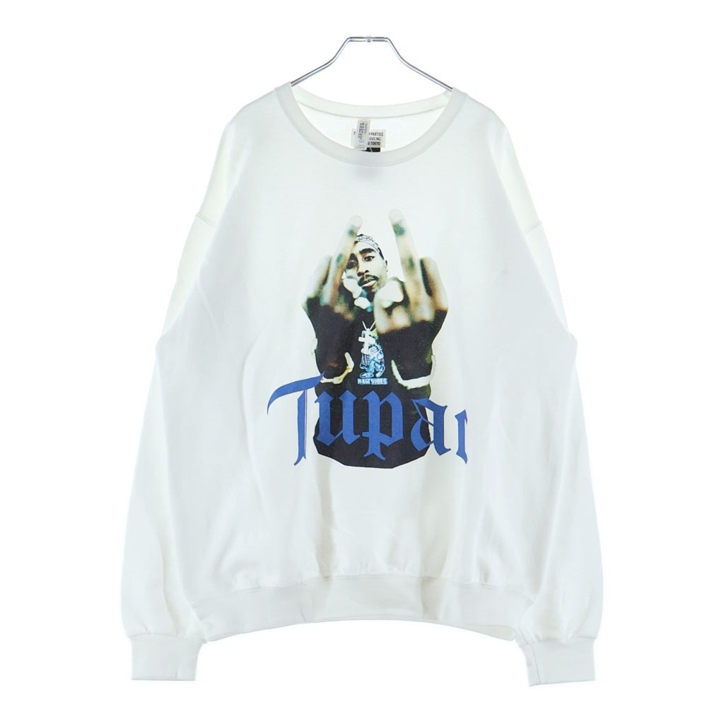 WACKO MARIA(ワコマリア) 23AW 2PAC CREW NECK SWEAT SHIRT 2パック クルーネックスウェットシャツ トレーナー ホワイト TUPAC-WM-SS04