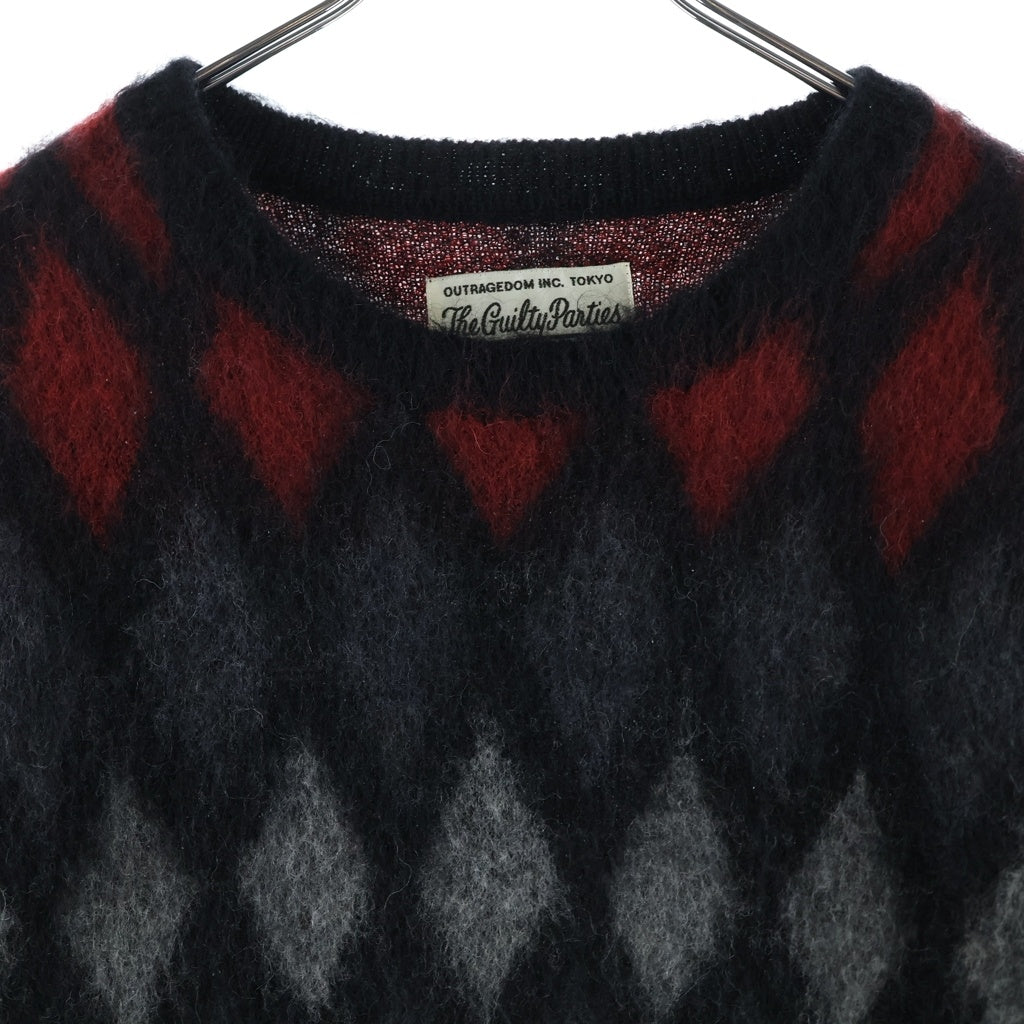 WACKO MARIA(ワコマリア) 14AW モヘア ダイアモンドチェック クルー