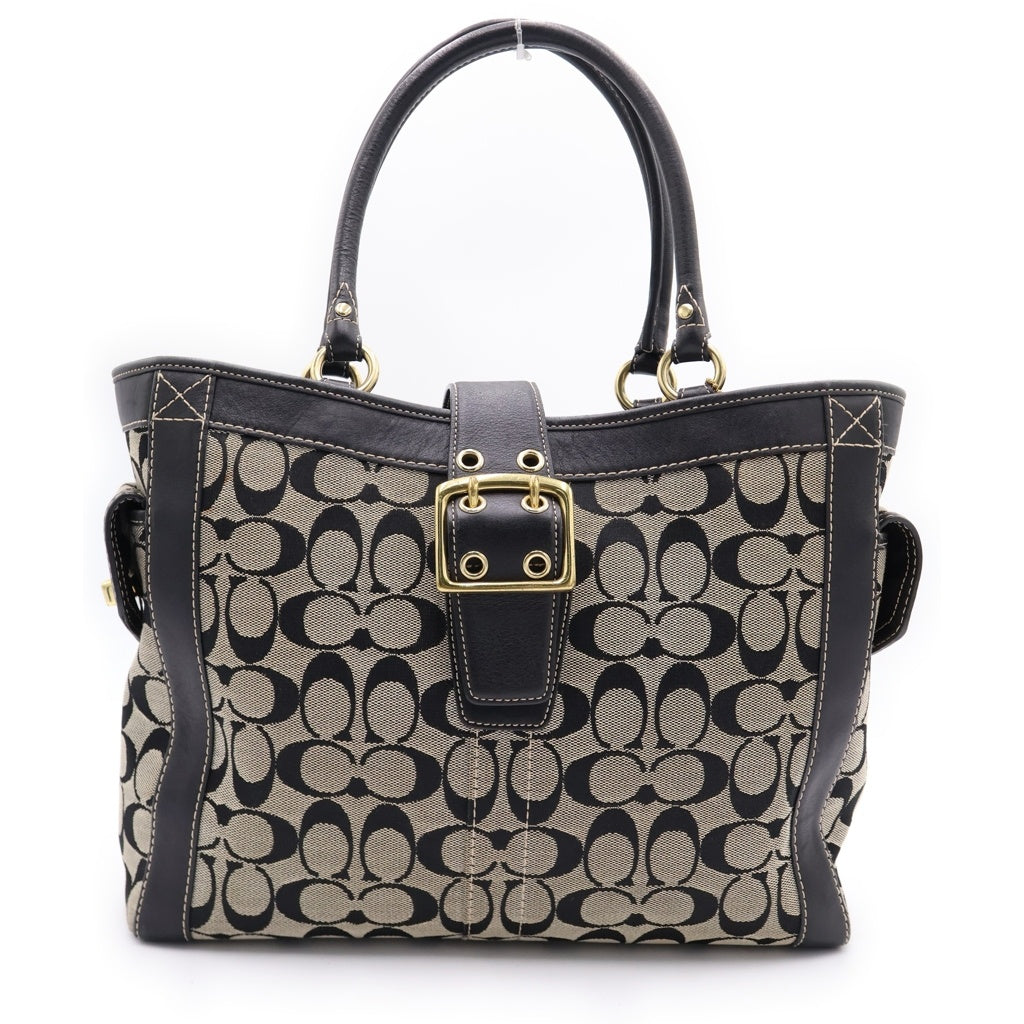 COACH(コーチ) シグネチャーキャンバス モノグラム トート ハンドバッグ ベージュ L04Q-5624 レディース