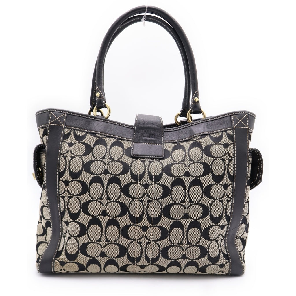 COACH(コーチ) シグネチャーキャンバス モノグラム トート ハンドバッグ ベージュ L04Q-5624 レディース