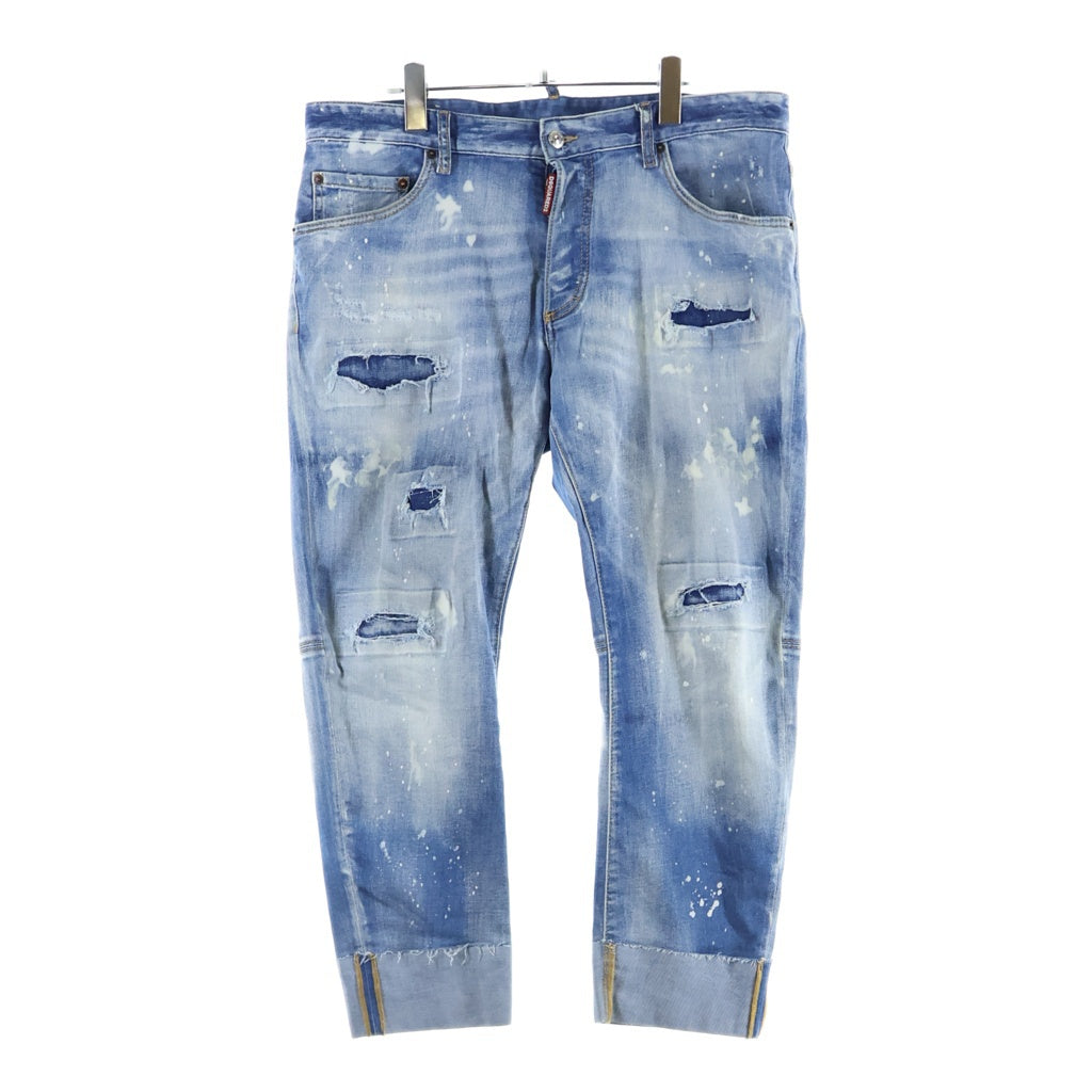 DSQUARED2(ディースクエアード) Sailor Jean セイラー ペンキ ダメージ加工 テーパードデニムパンツ インディゴ S74LB1497
