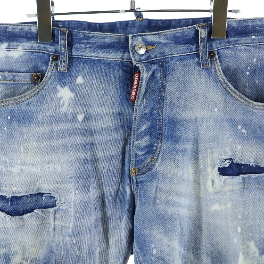 DSQUARED2(ディースクエアード) Sailor Jean セイラー ペンキ ダメージ加工 テーパードデニムパンツ インディゴ S74LB1497